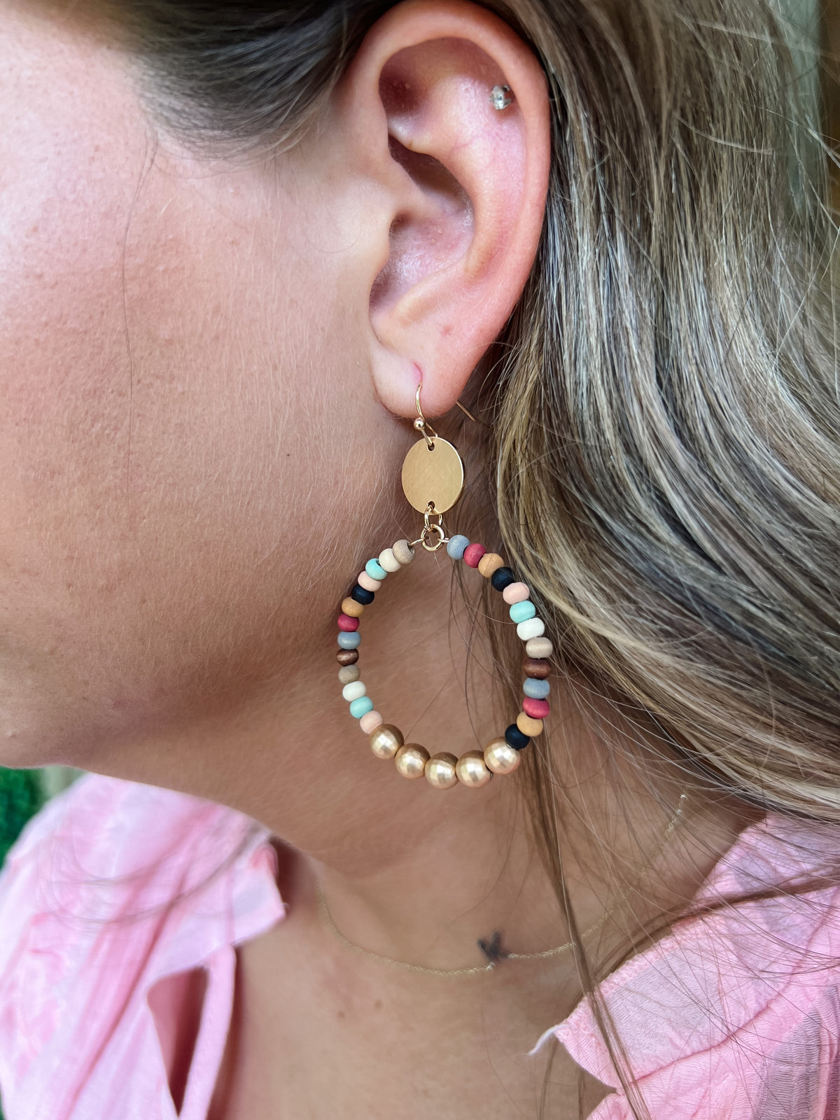 Beaded Multi-colored Dangle Earrings